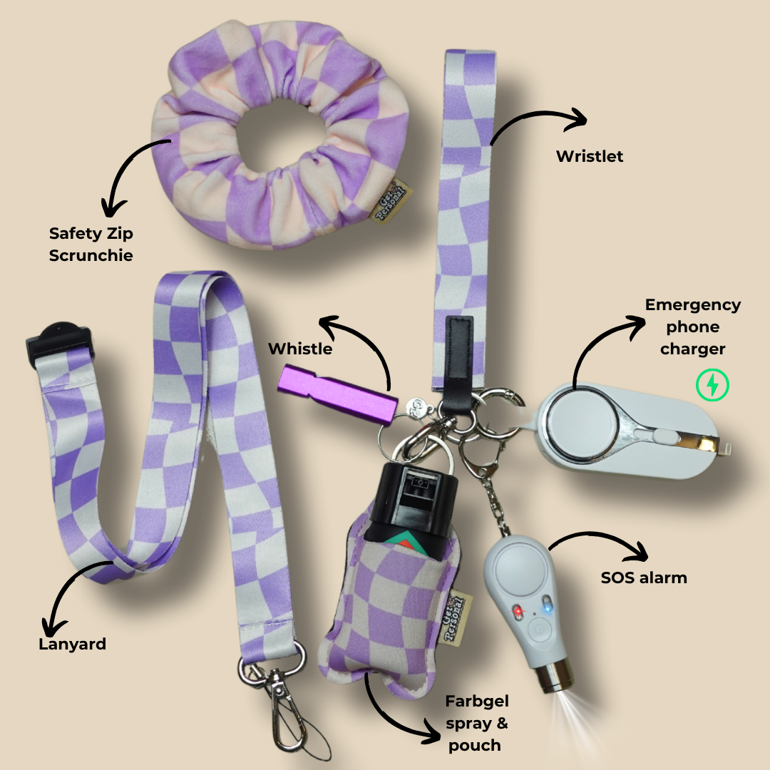 Groovy Check Night-Time Bundle UK Legal Safety Keychain Kits