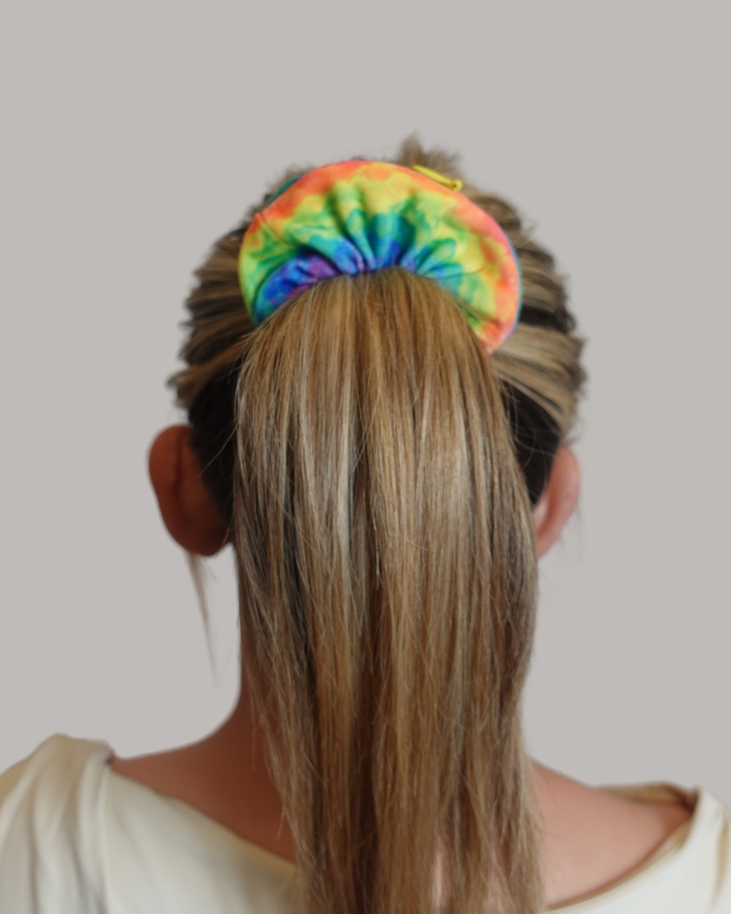 Rainbow Safety Zip Scrunchie