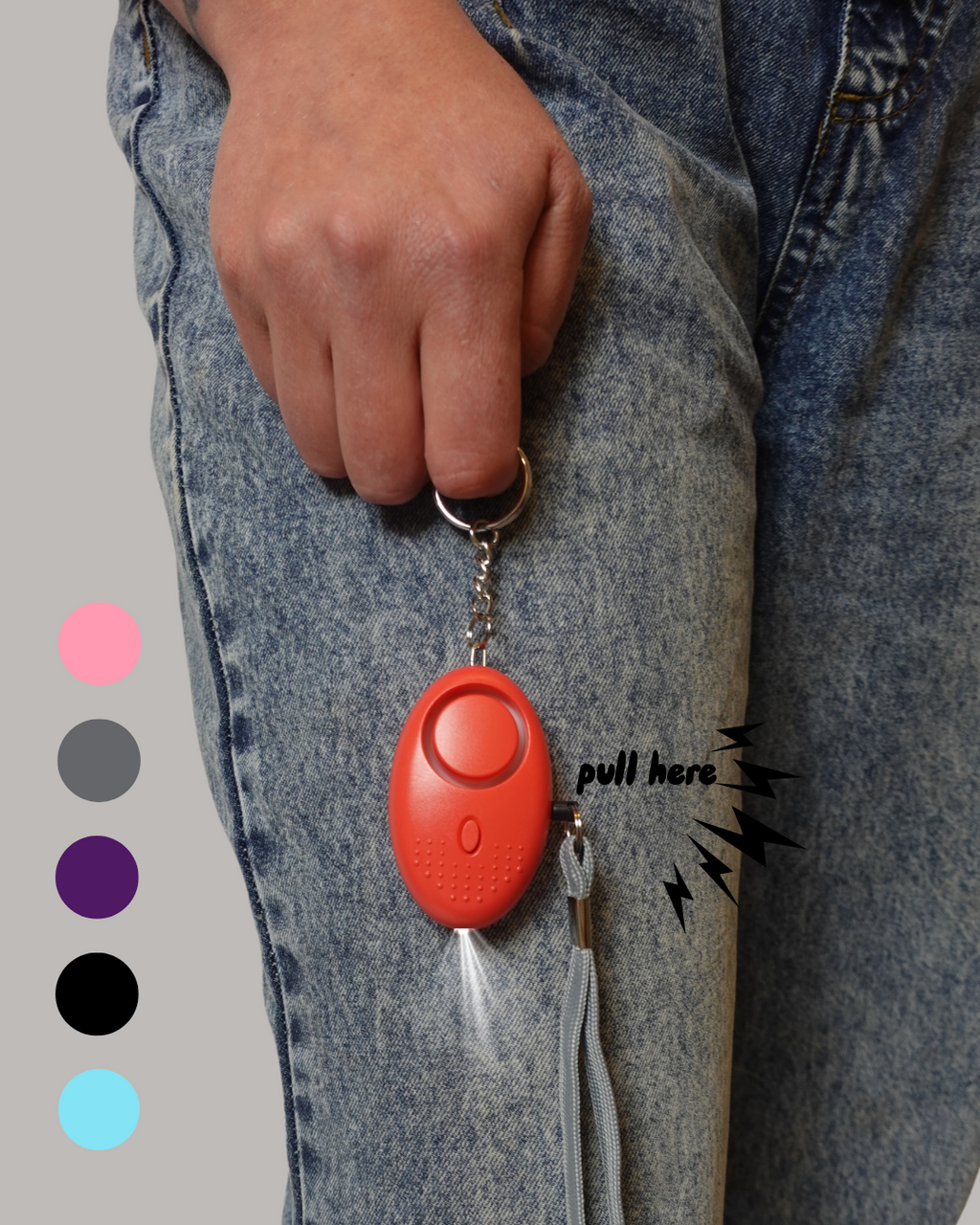 Standard 2 Setting Self Defence Alarm & Flashlight Keyring