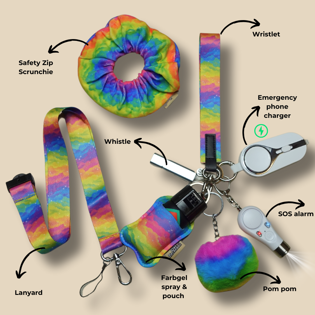 Rainbow Night-Time Bundle UK Legal Safety Keychain Kits