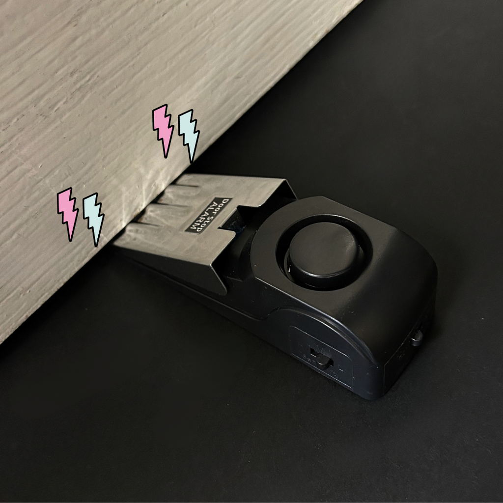 Large Get Personal Door wedge alarm - Perfect for Travelling/Use at home - sensitivity mode