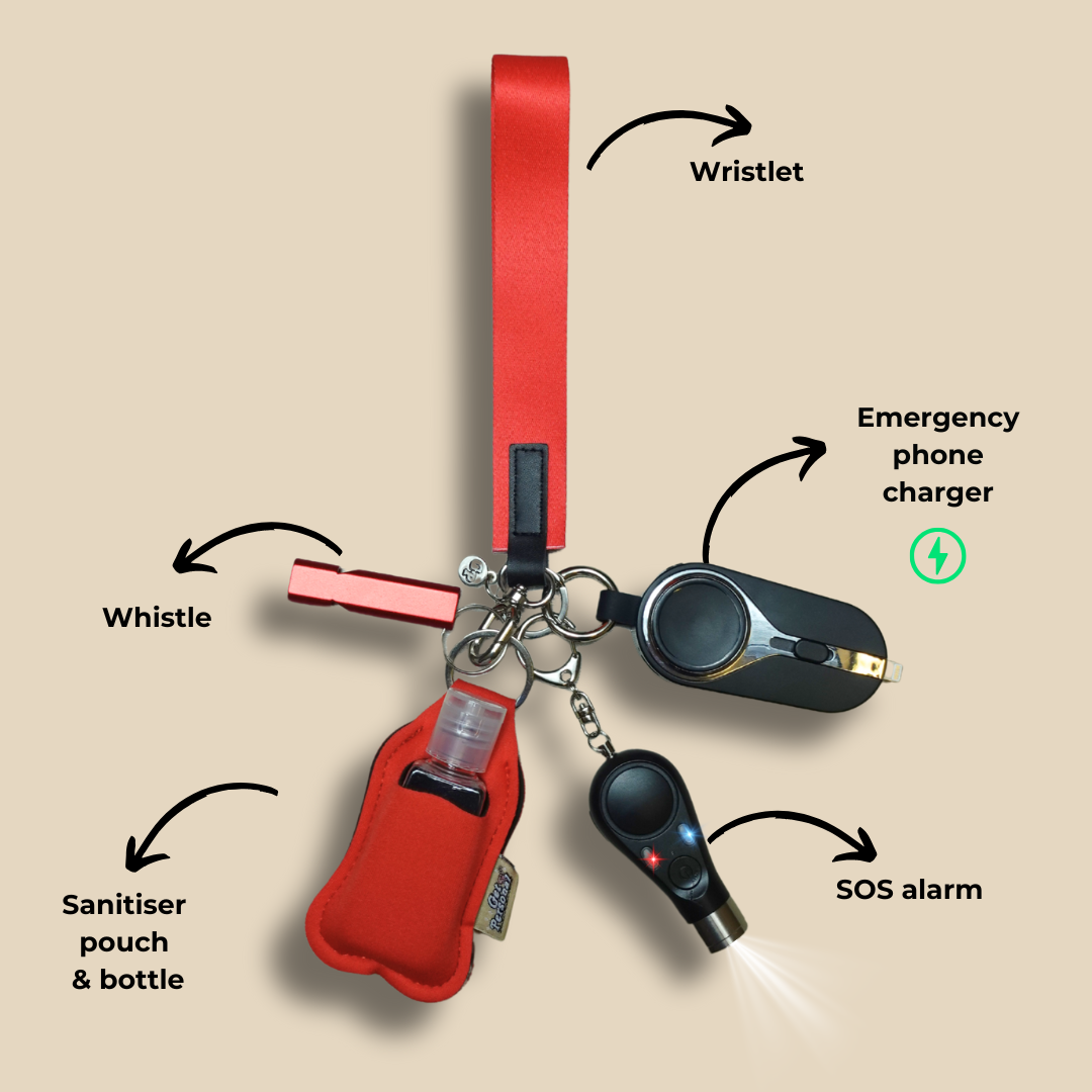 All Red Night-Time Children's UK Legal Safety Keychain Kits