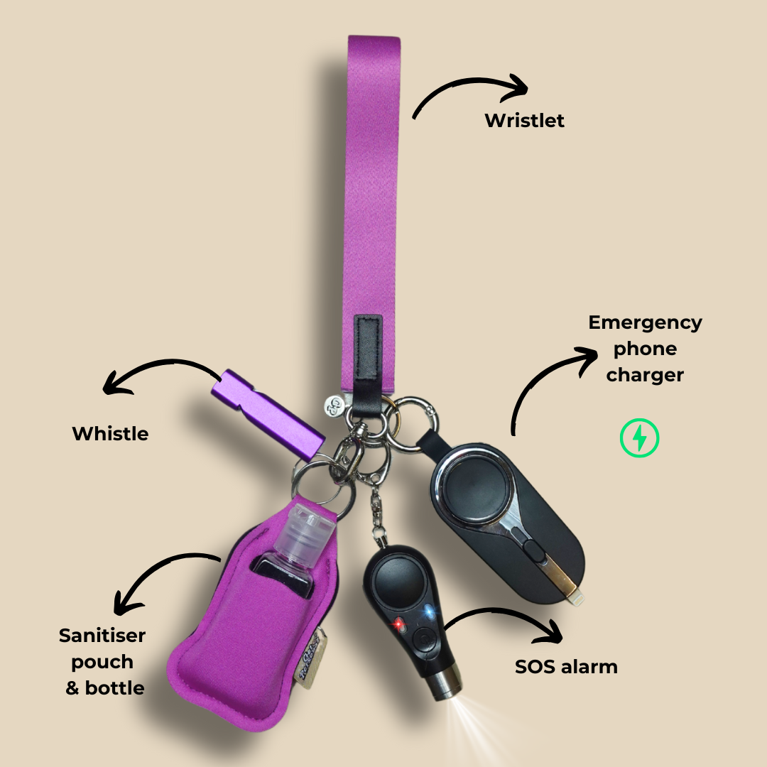 All Purple Night-Time Children's UK Legal Safety Keychain Kits
