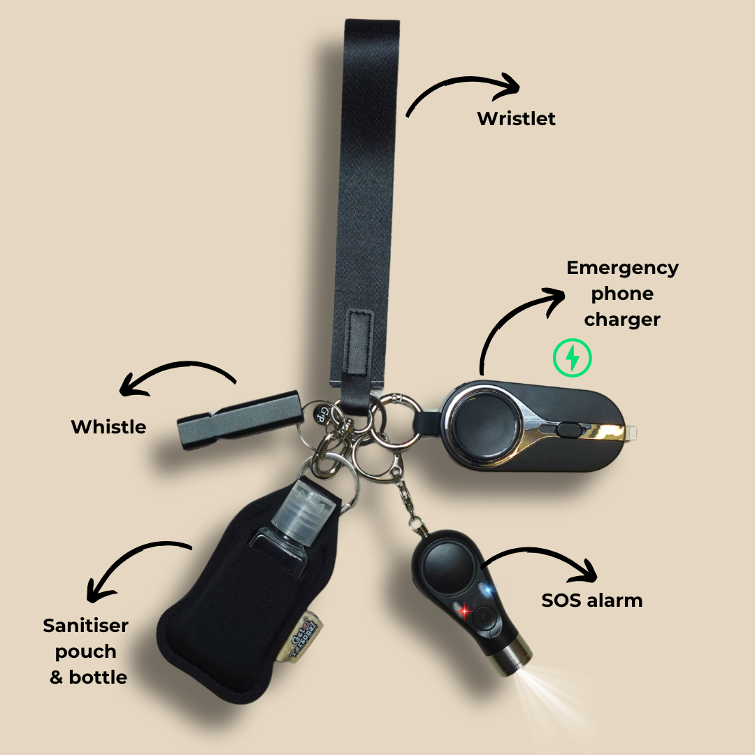All black Night-Time Children's UK Legal Safety Keychain Kits