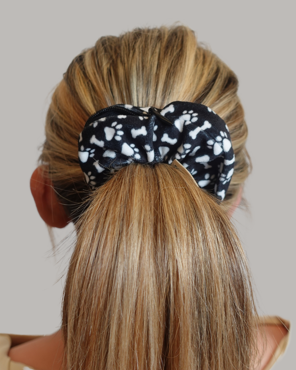 Paw Print Zip Safety Scrunchie