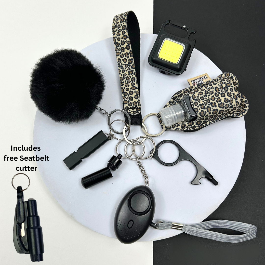 Fierce & fearless All Glam 10 piece UK Legal Safety Keychain Set