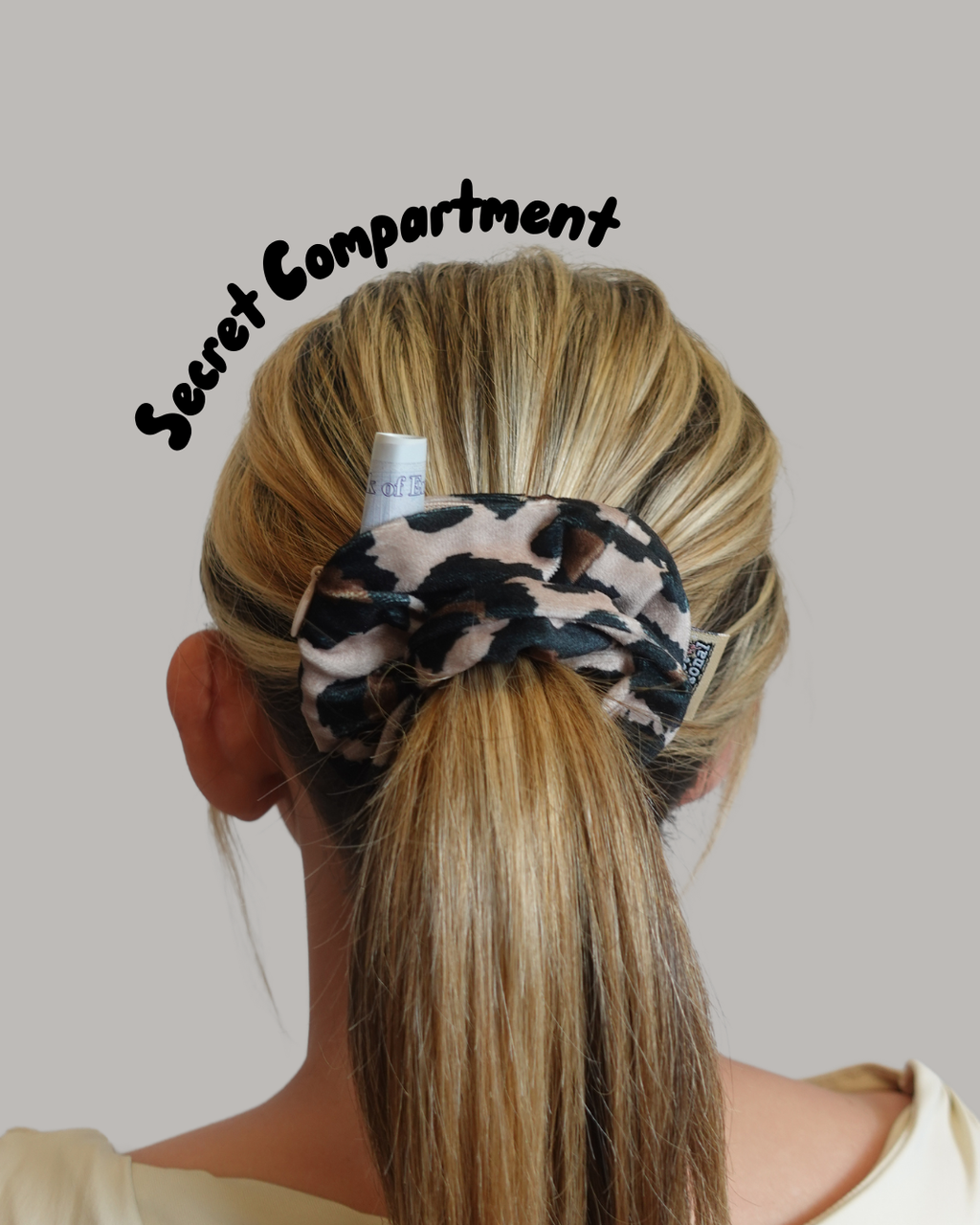Safety Zip Scrunchie - Perfect for storing house key, medication, money, locker key....