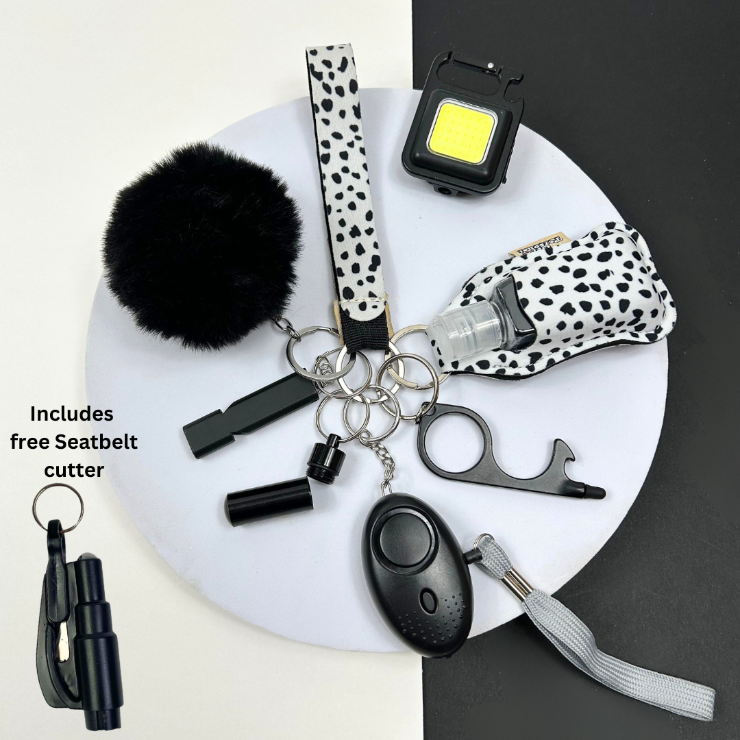 Dalmatian All Glam 10 piece UK Legal Safety Keychain Set
