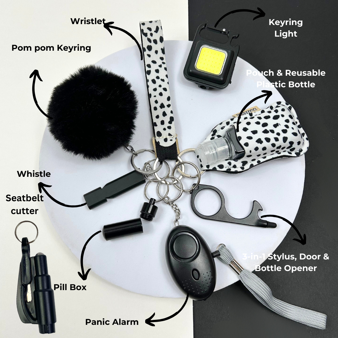 Dalmatian All Glam 10 piece UK Legal Safety Keychain Set