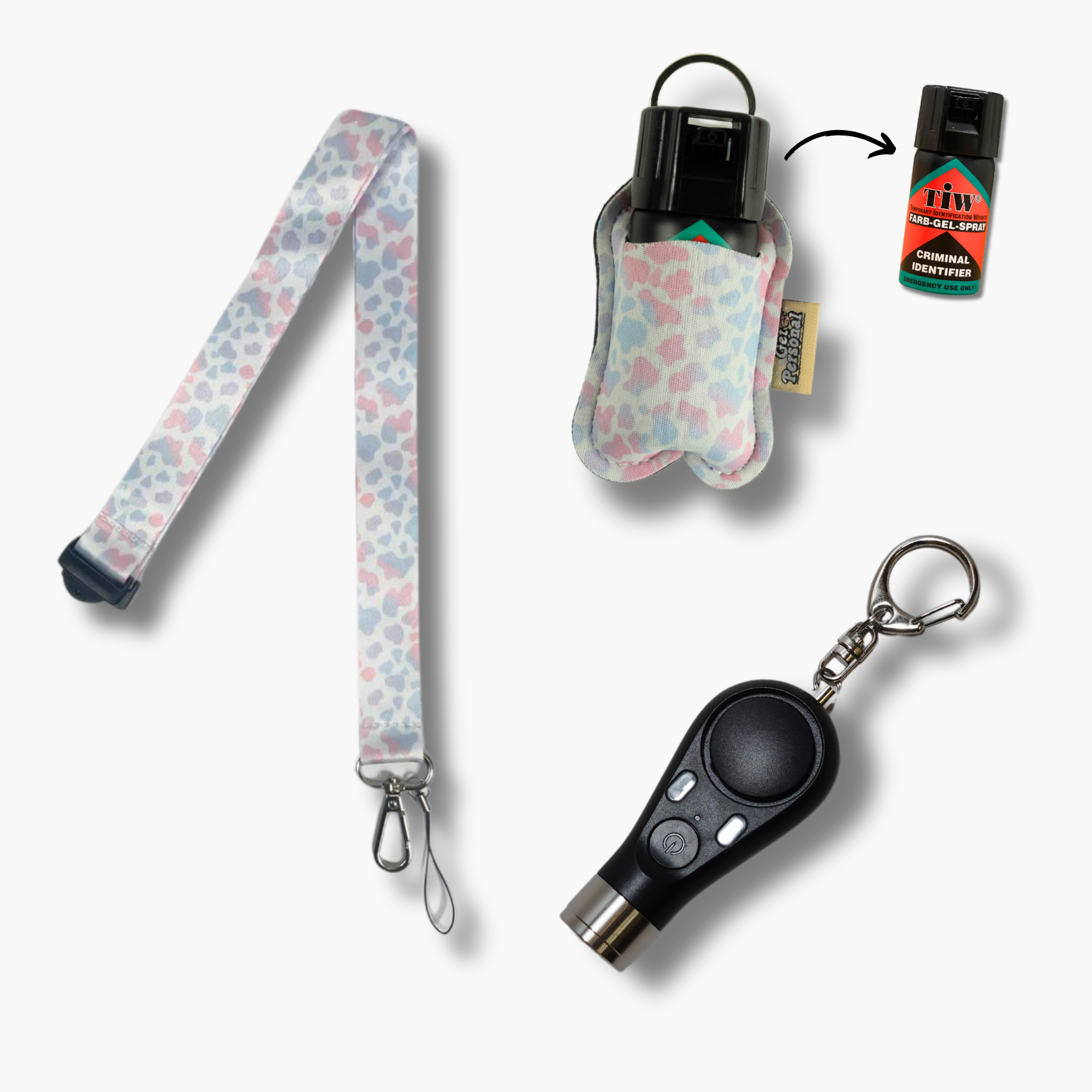 Lanyard, 40ml farbgel, pouch & SOS bundle