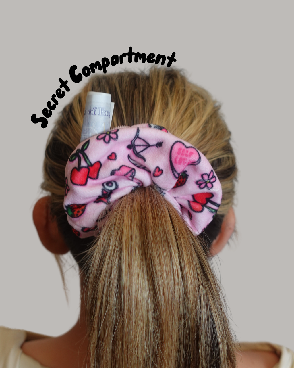 Safety Zip Scrunchie - Perfect for storing house key, medication, money, locker key....