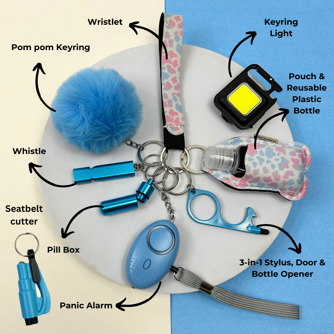Multi Moo 10 piece UK Legal Safety Keychain Set