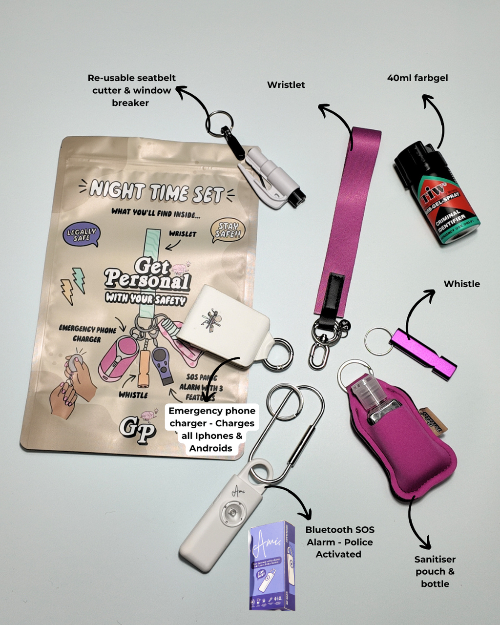 Night-Time Safety Keychain Bundle | Personal Safety Essentials for Everyday Protection