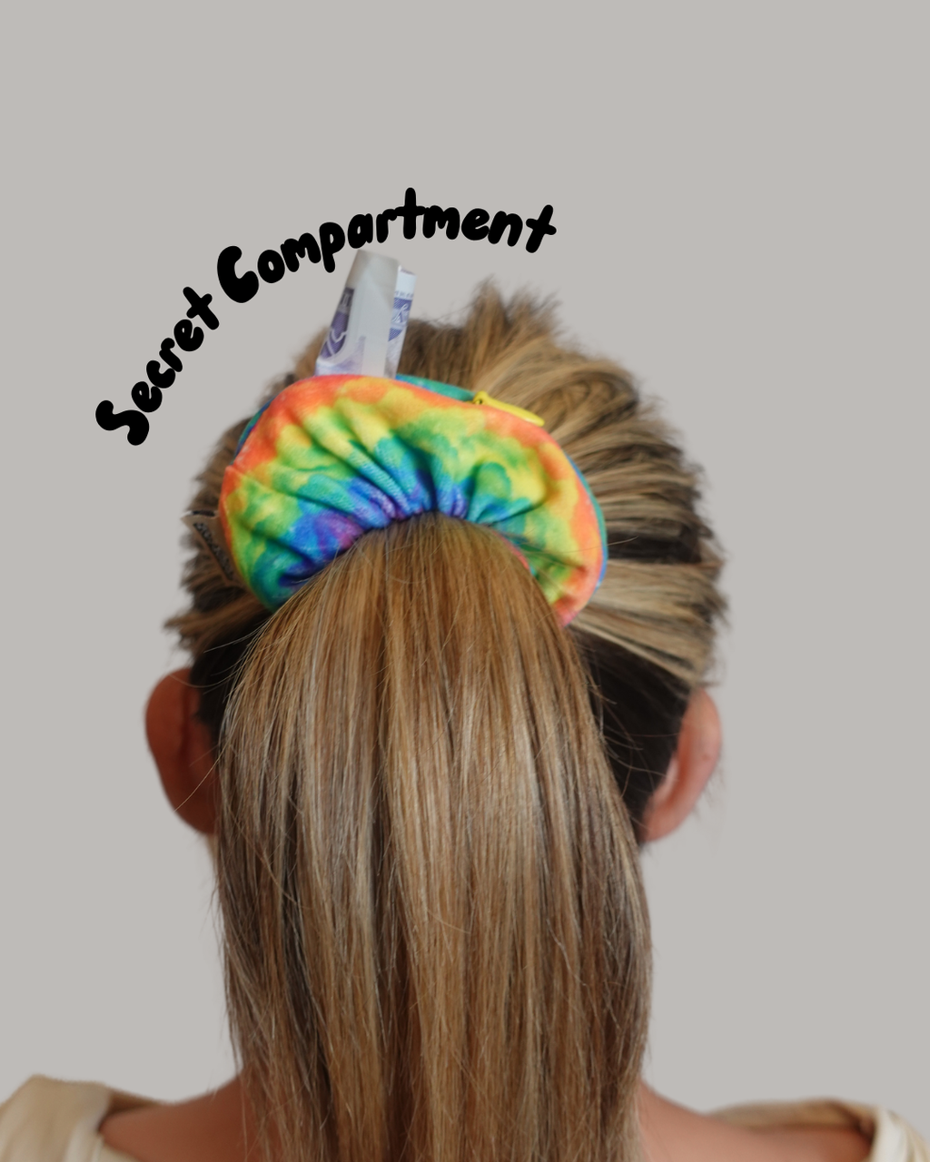 Safety Zip Scrunchie - Perfect for storing house key, medication, money, locker key....