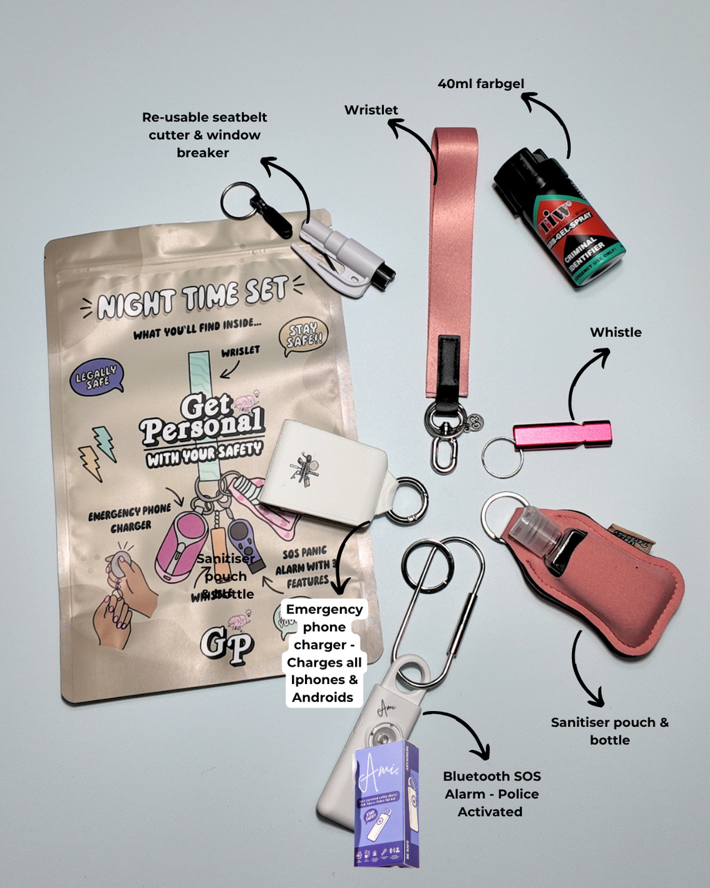 Night-Time Safety Keychain Bundle | Personal Safety Essentials for Everyday Protection