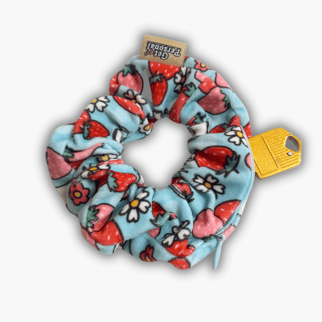Strawberry Dream Zip safety scrunchie