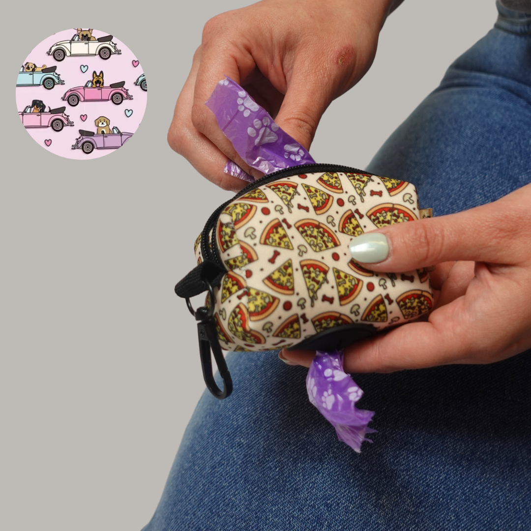 Cotton Zip Pet Poo Bag Holder with Clip