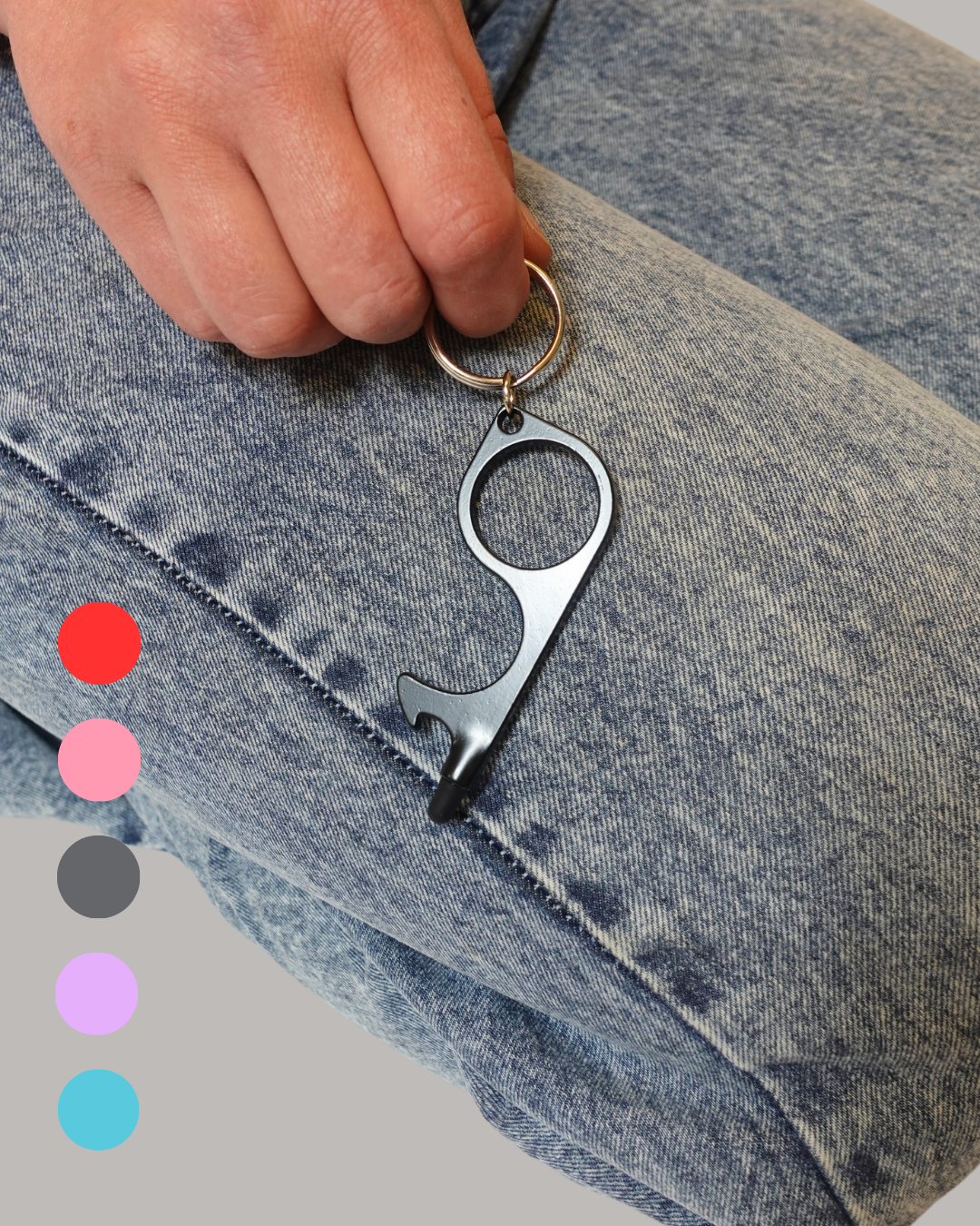 Black 3-in-1 No touch Stylus, Door & Bottle Opener