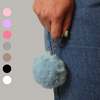 Fluffy faux pom pom keyring