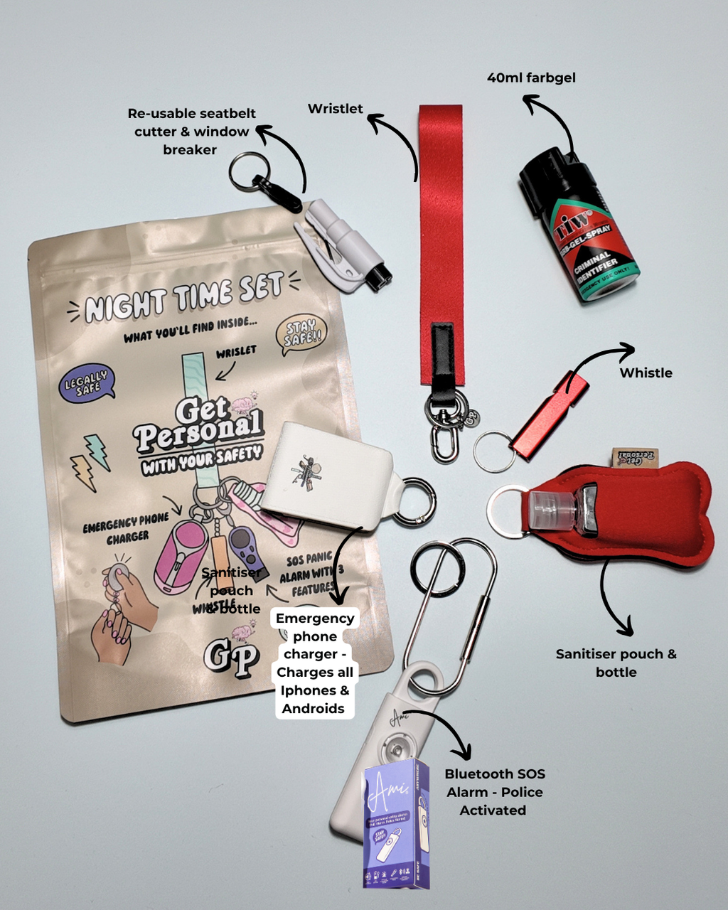 Night-Time Safety Keychain Bundle | Personal Safety Essentials for Everyday Protection