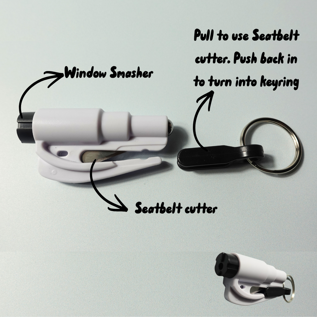 Re-usable Glass Breaker & seatbelt cutter Rescue Tool keyring