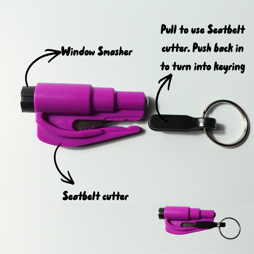 Re-usable Glass Breaker & seatbelt cutter Rescue Tool keyring