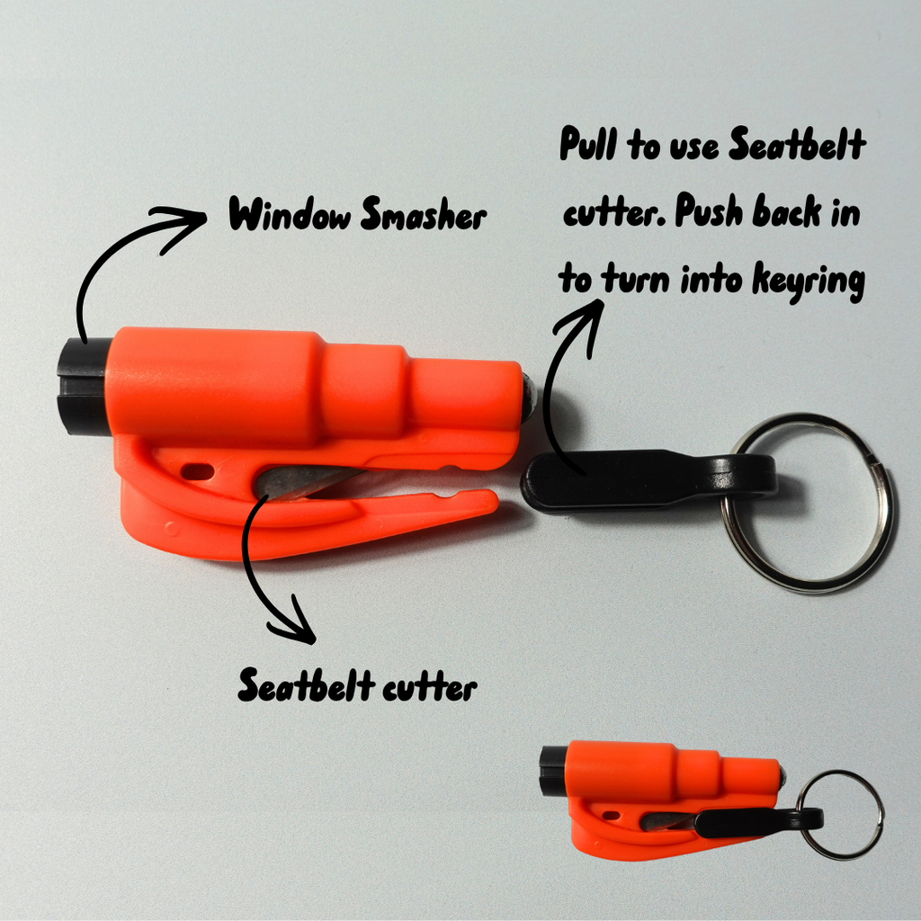 Re-usable Glass Breaker & seatbelt cutter Rescue Tool keyring