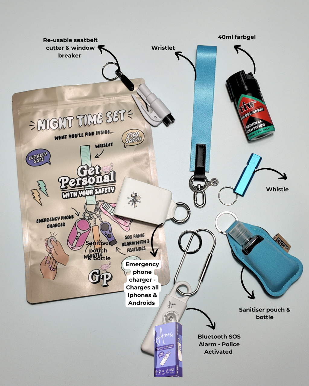 Night-Time Safety Keychain Bundle | Personal Safety Essentials for Everyday Protection