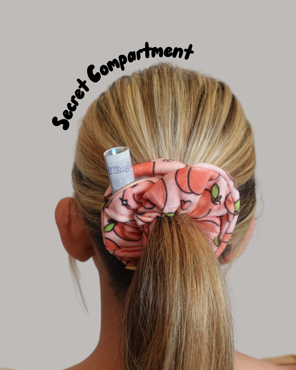 Peachy Zip safety scrunchie