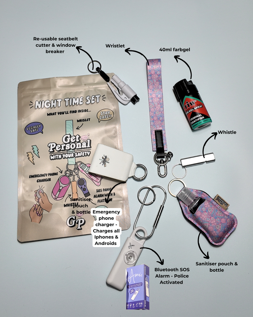 Night-Time Safety Keychain Bundle | Personal Safety Essentials for Everyday Protection