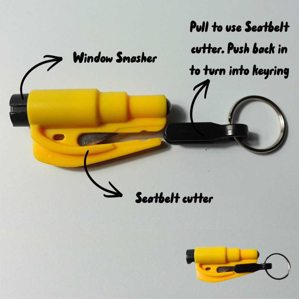 Re-usable Glass Breaker & seatbelt cutter Rescue Tool keyring
