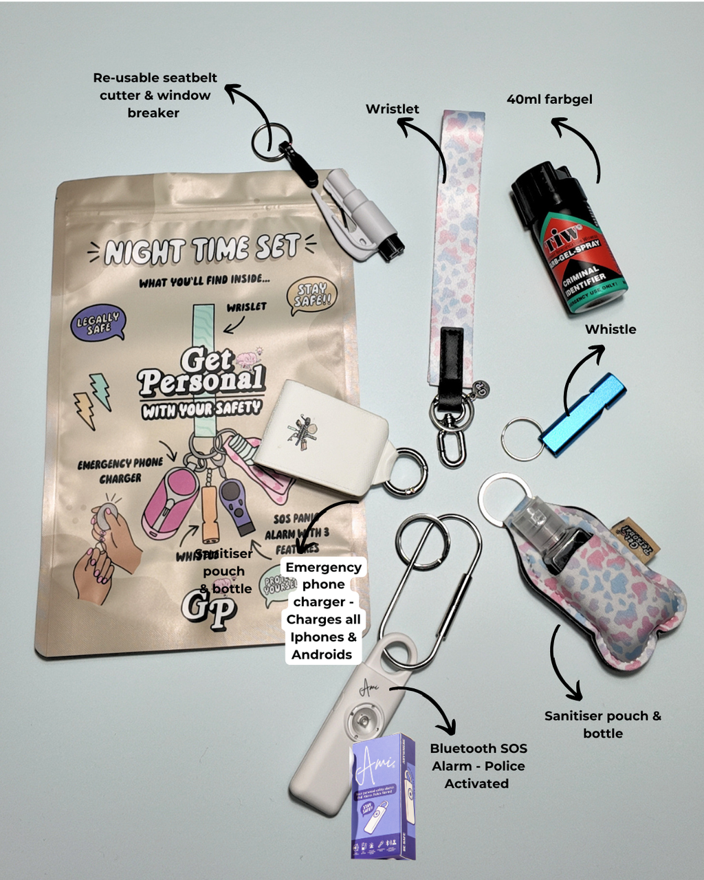 Night-Time Safety Keychain Bundle | Personal Safety Essentials for Everyday Protection