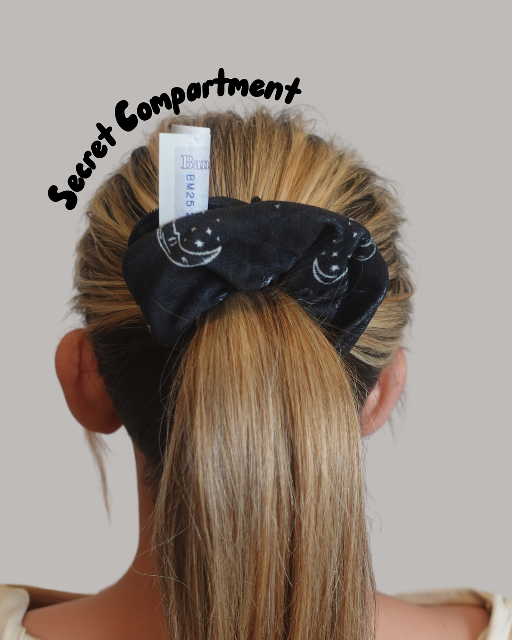 Safety Zip Scrunchie - Perfect for storing house key, medication, money, locker key....
