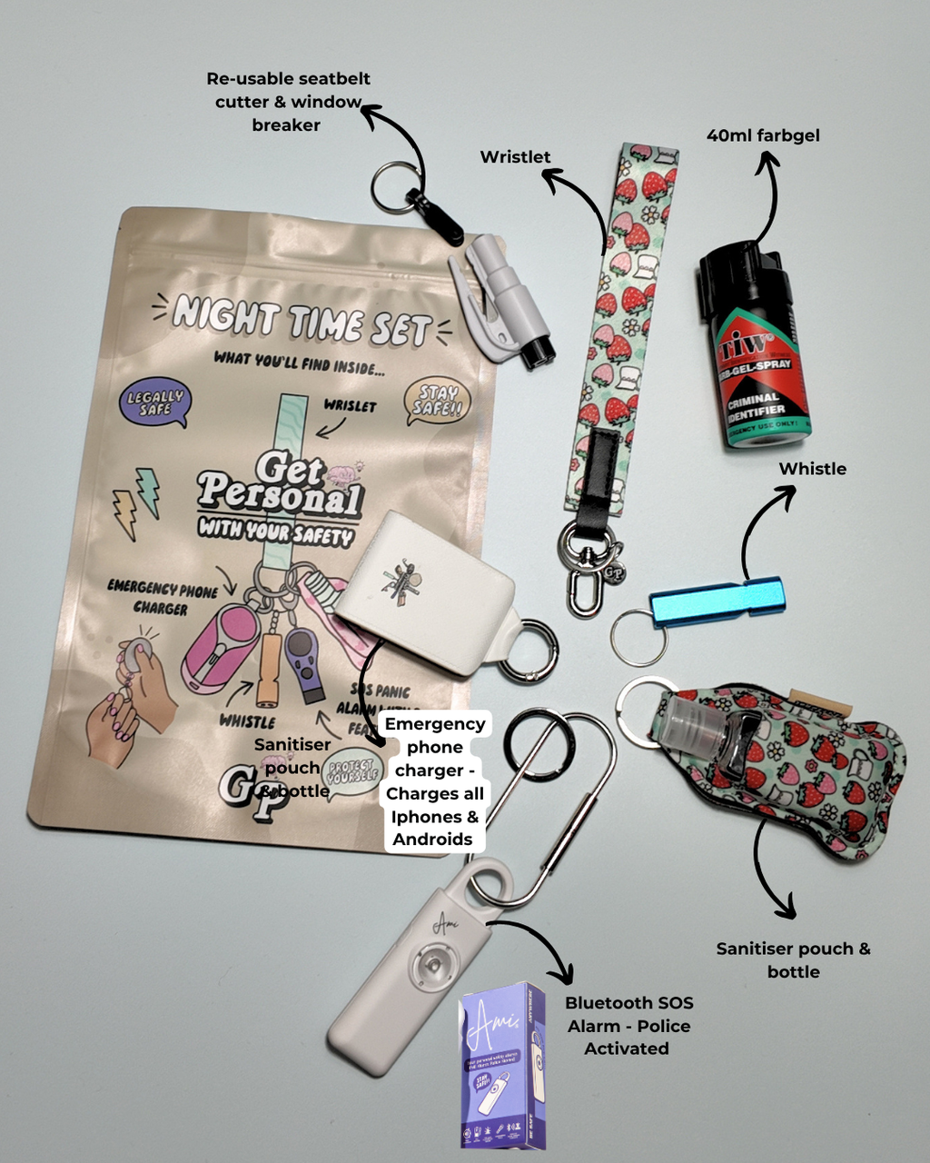 Night-Time Safety Keychain Bundle | Personal Safety Essentials for Everyday Protection
