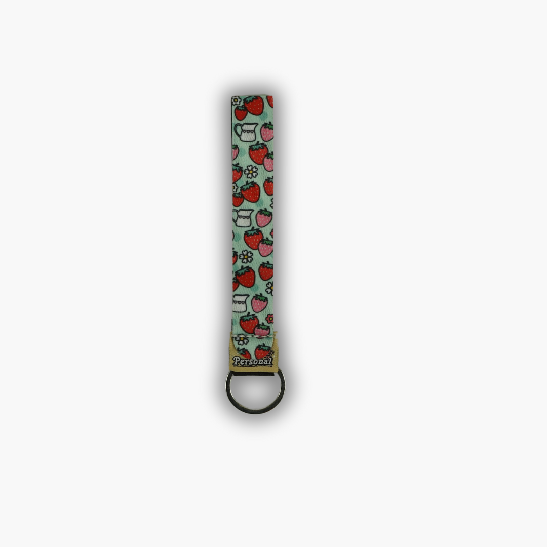 Patterned Cotton Keyring Wristlet