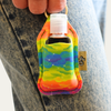 Patterned Keyring clip on pouch & sanitiser bottle/Farbgel case