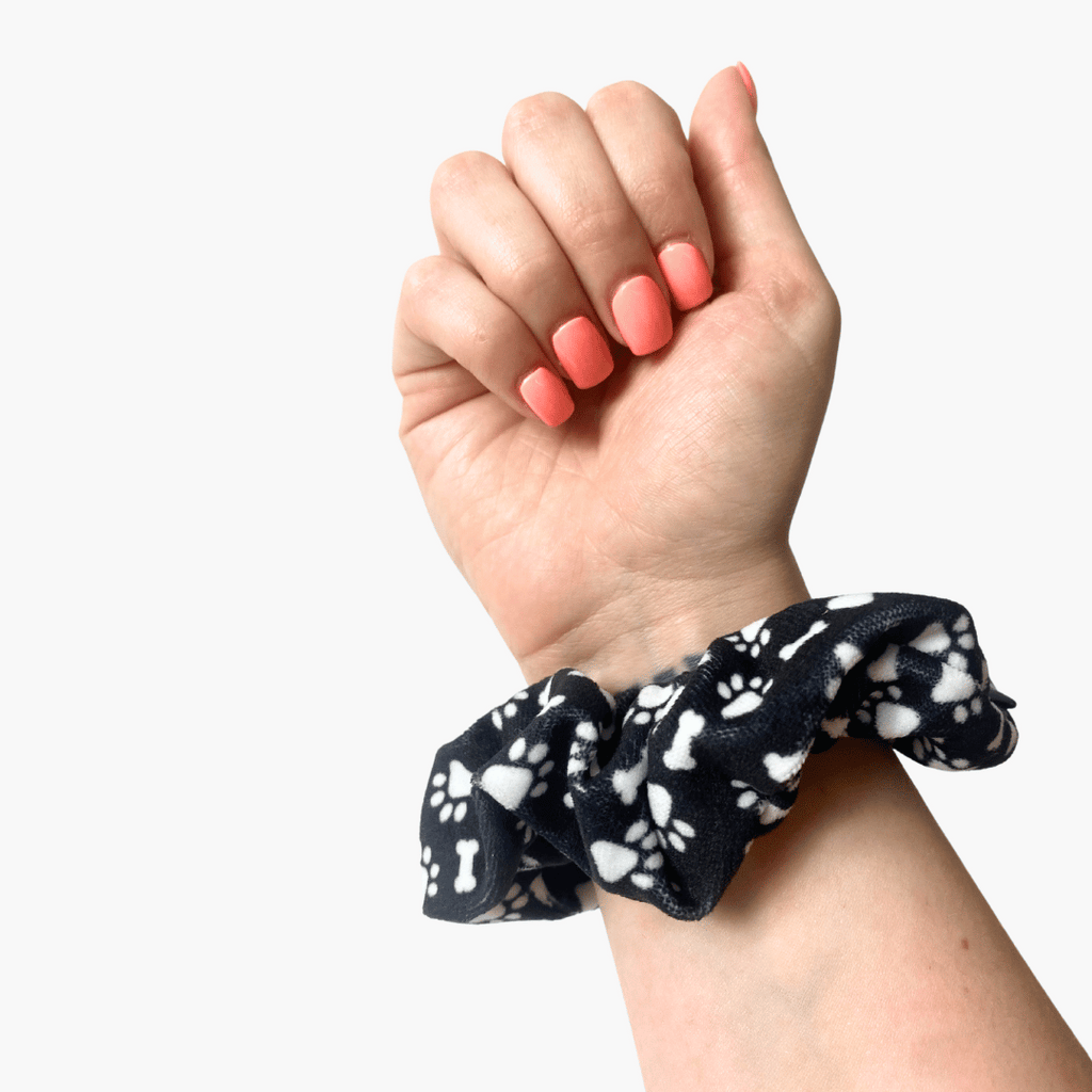 Paw Print Zip Safety Scrunchie