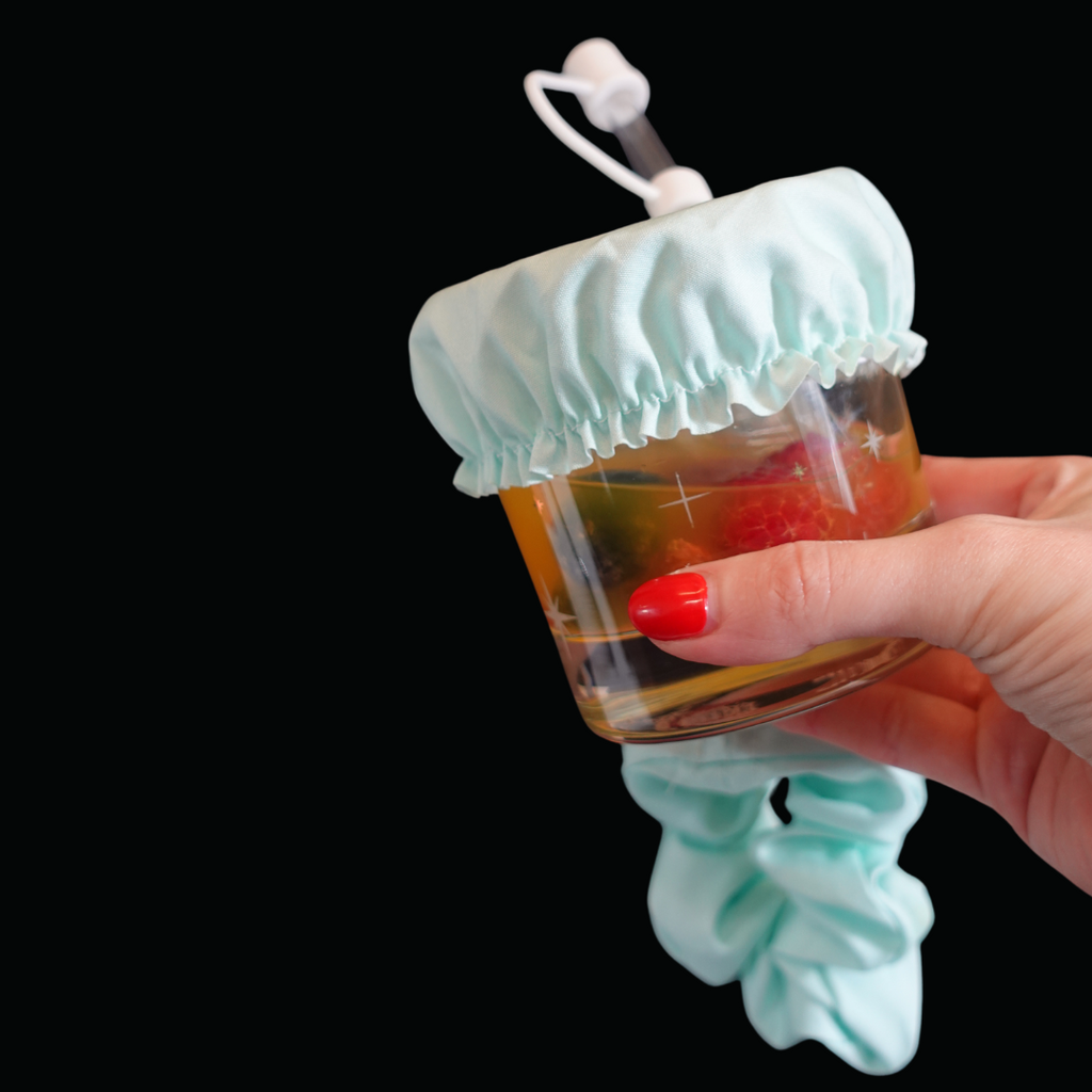 Anti Spike Scrunchie kit | Hair Scrunchie Drink Cover and Rubber Straw Top