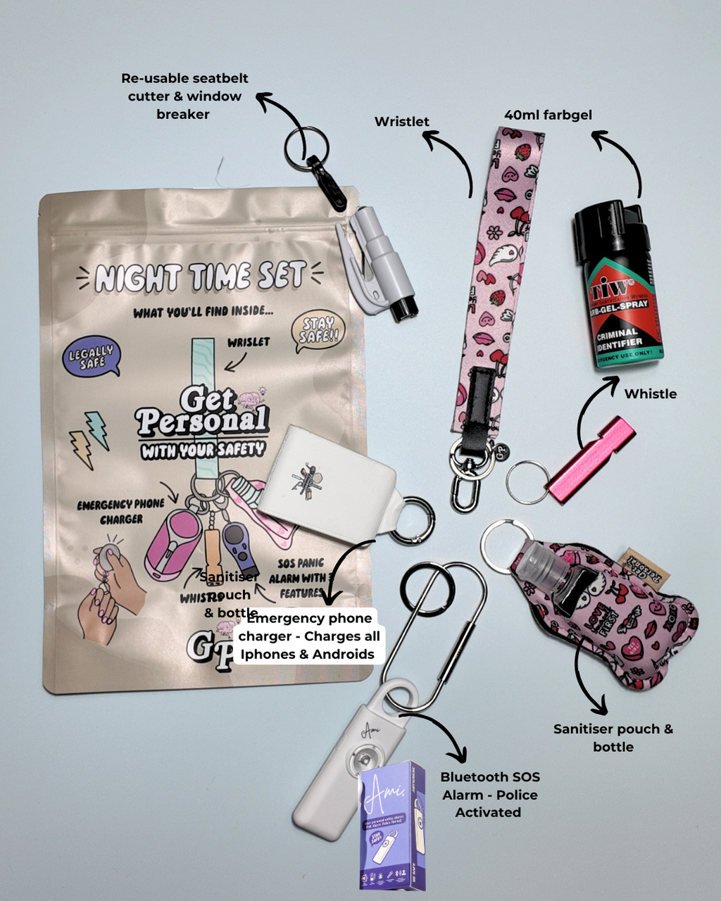 Night-Time Safety Keychain Bundle | Personal Safety Essentials for Everyday Protection