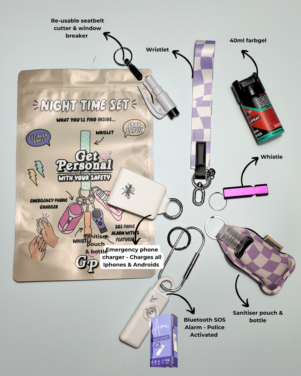 Night-Time Safety Keychain Bundle | Personal Safety Essentials for Everyday Protection