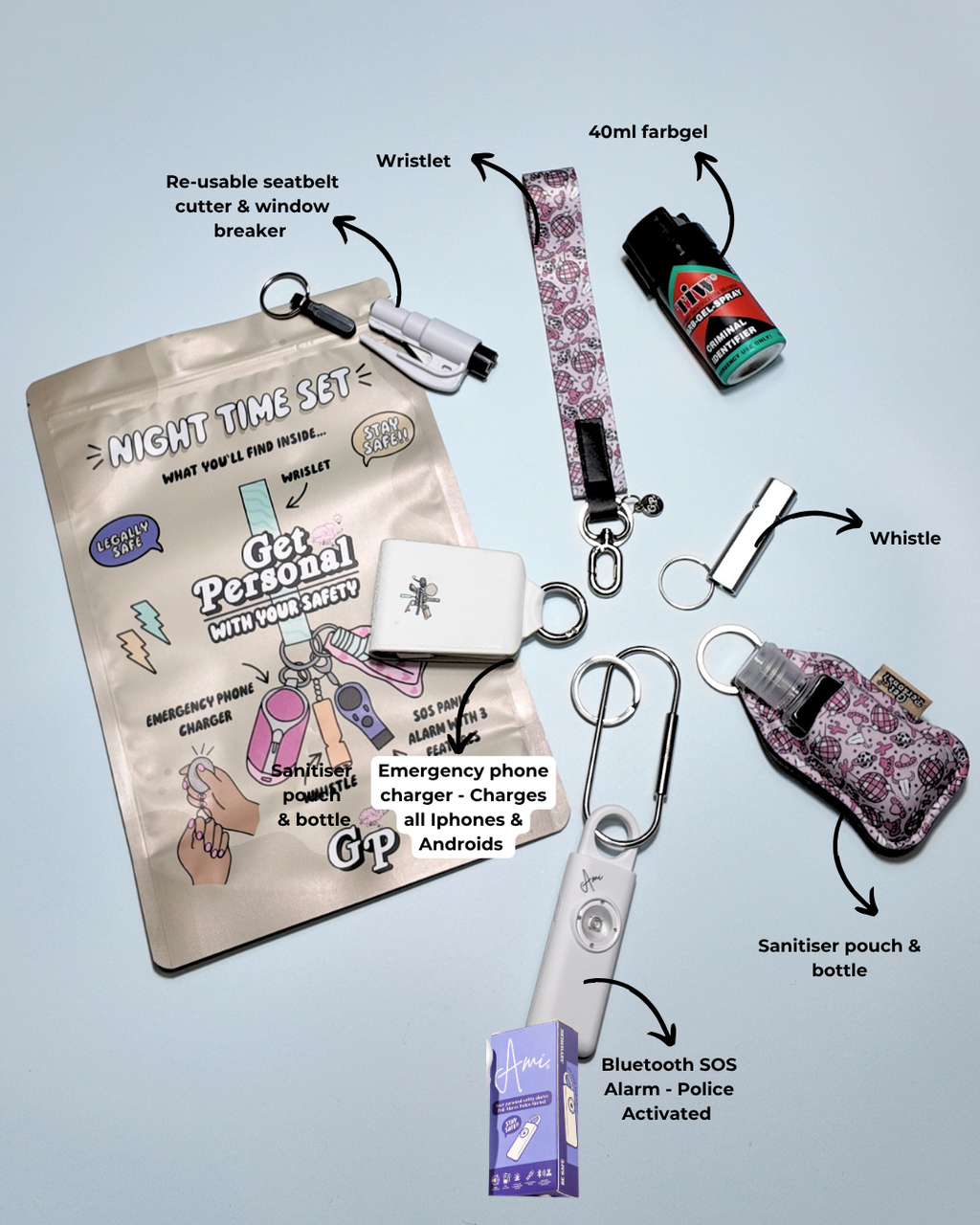 Night-Time Safety Keychain Bundle | Personal Safety Essentials for Everyday Protection
