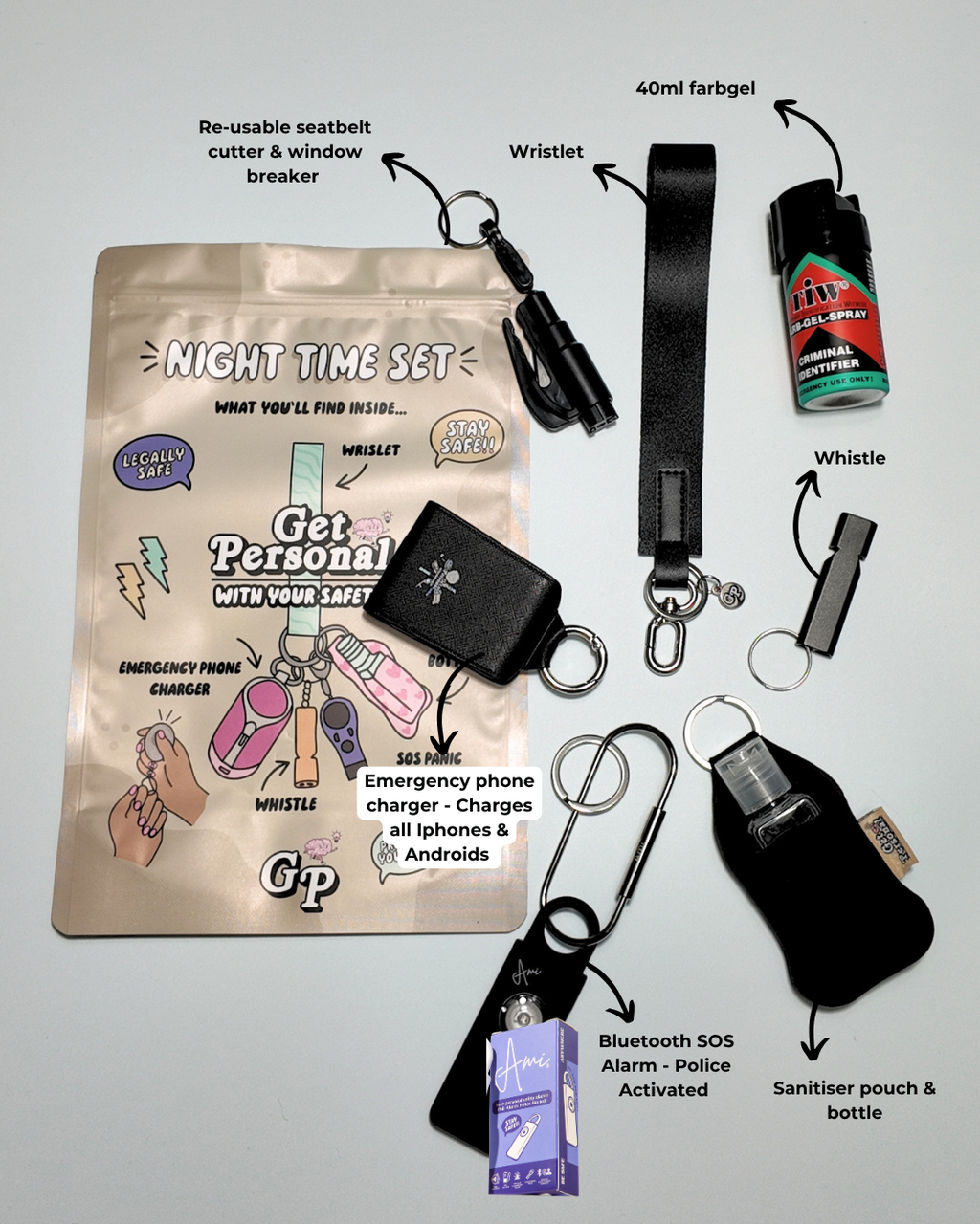 Night-Time Safety Keychain Bundle | Personal Safety Essentials for Everyday Protection