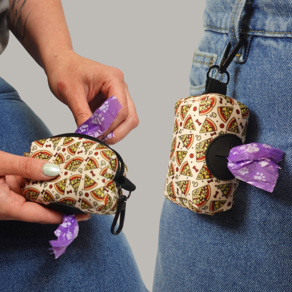 Cotton Zip Pet Poo Bag Holder with Clip
