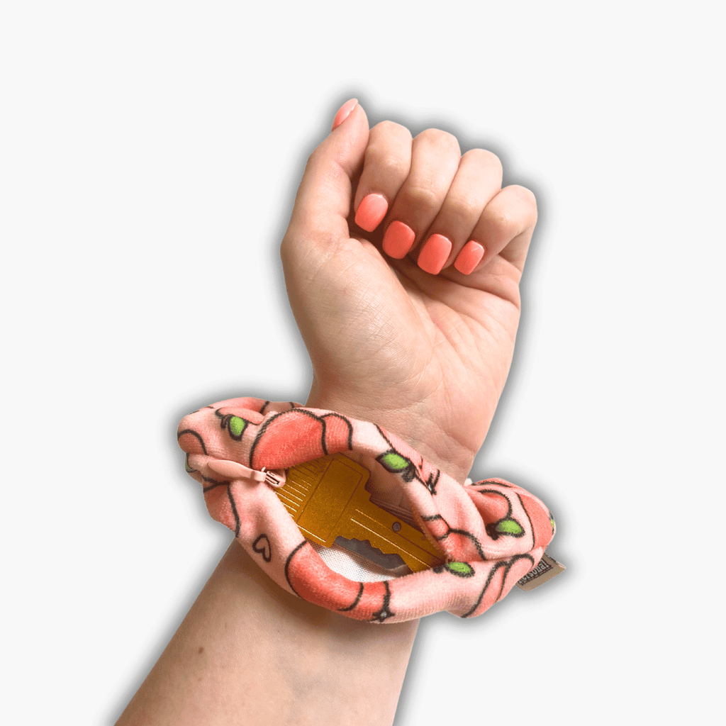 Peachy Zip safety scrunchie