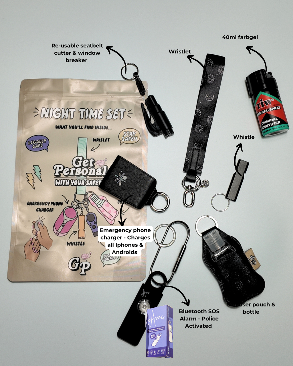 Night-Time Safety Keychain Bundle | Personal Safety Essentials for Everyday Protection