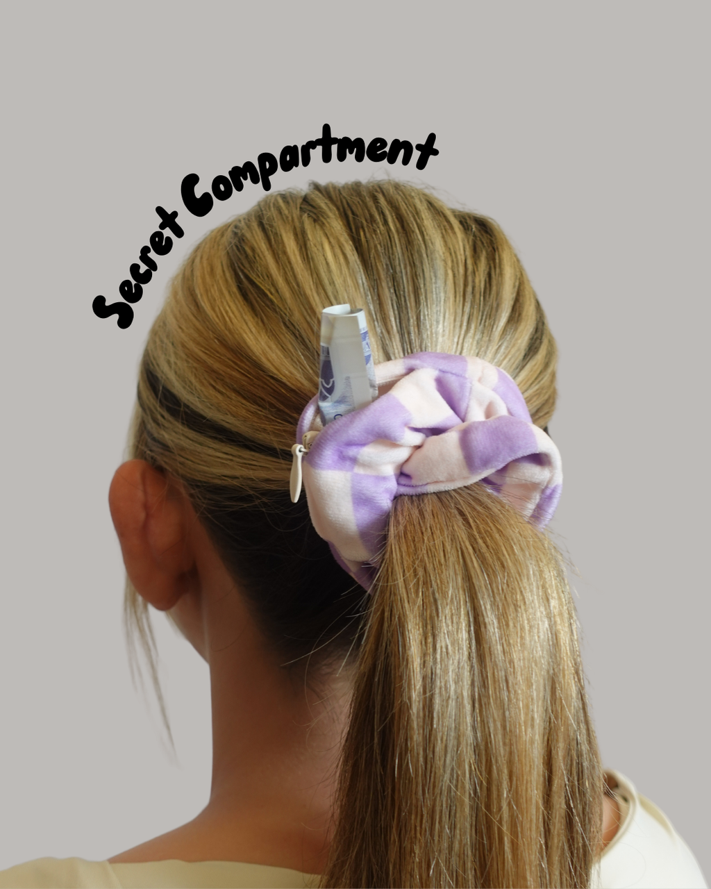 Safety Zip Scrunchie - Perfect for storing house key, medication, money, locker key....