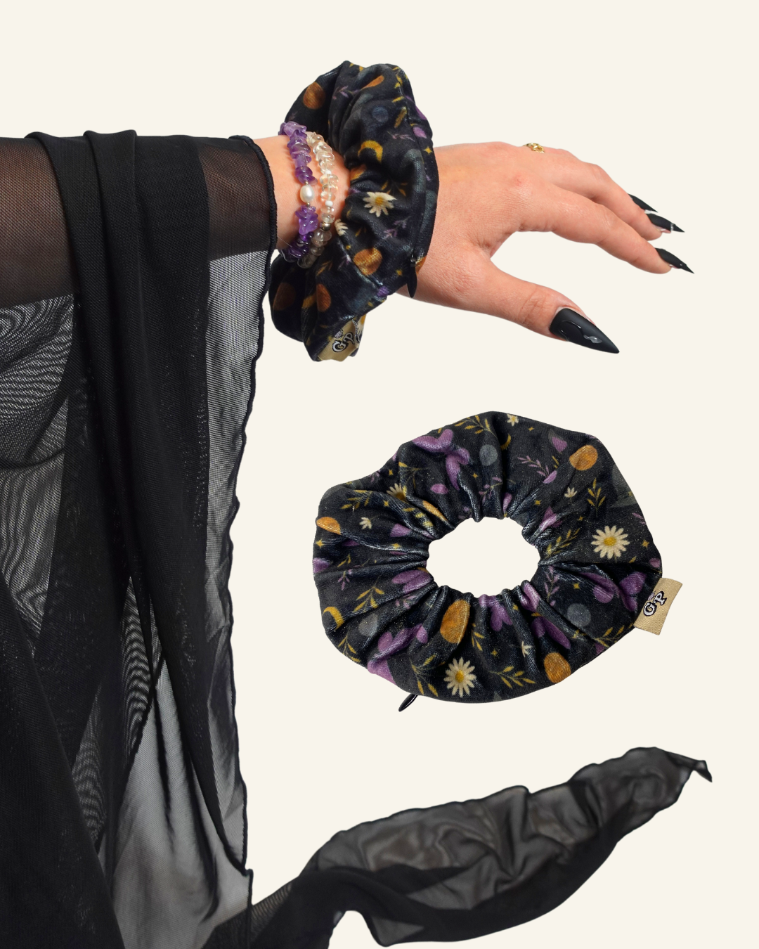Limited Edition Midnight Spell Safety Zip Scrunchie