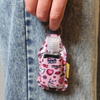 Patterned Keyring clip on pouch & sanitiser bottle/Farbgel case