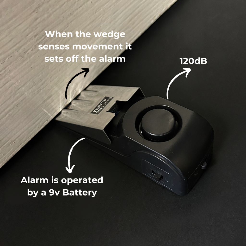 Large Get Personal Door wedge alarm - Perfect for Travelling/Use at home - sensitivity mode
