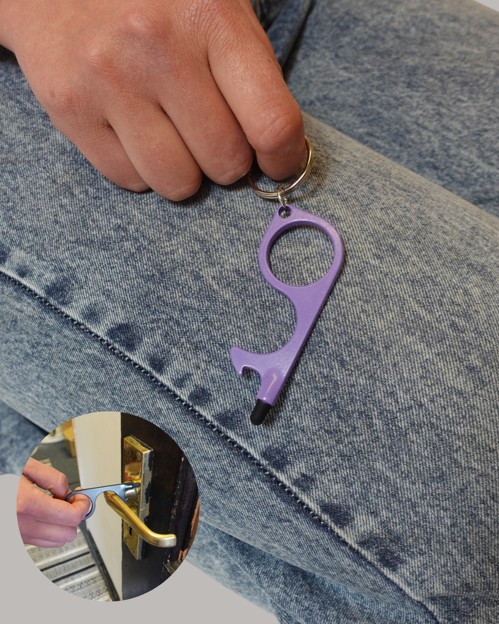 Black 3-in-1 No touch Stylus, Door & Bottle Opener